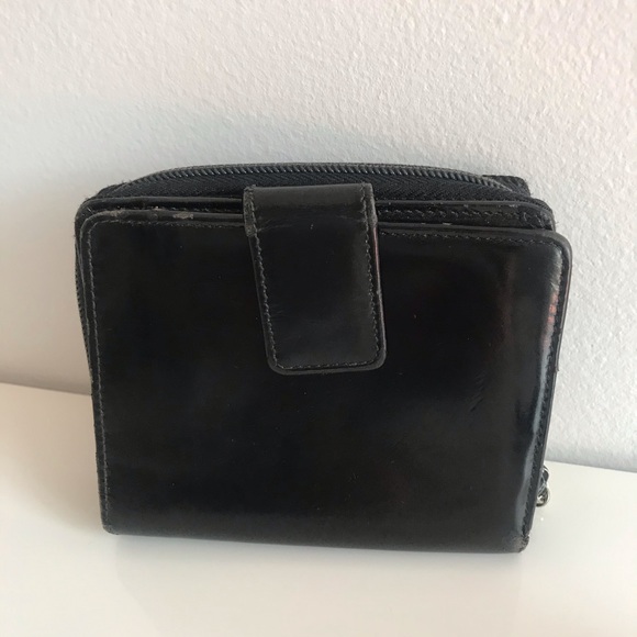 Authentic Gucci Vintage Bamboo Patent Leather Canvas Zipper Wallet 90’s Y2K - Picture 5 of 16